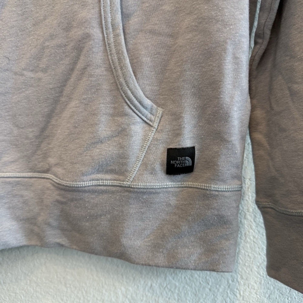 The North Face Terry Hoodie Womens XS Gray Pullover Kangaroo Pocket Logo - Picture 3 of 9